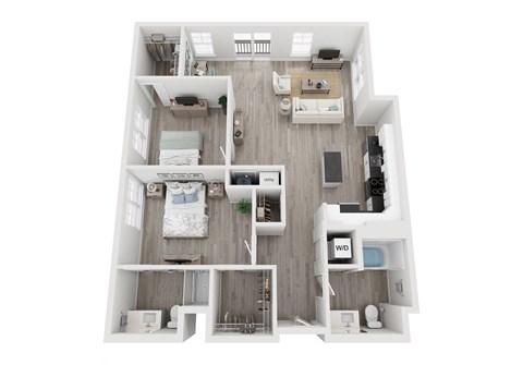 Floor plan for 2 beds, 2 baths, 1215 sqft